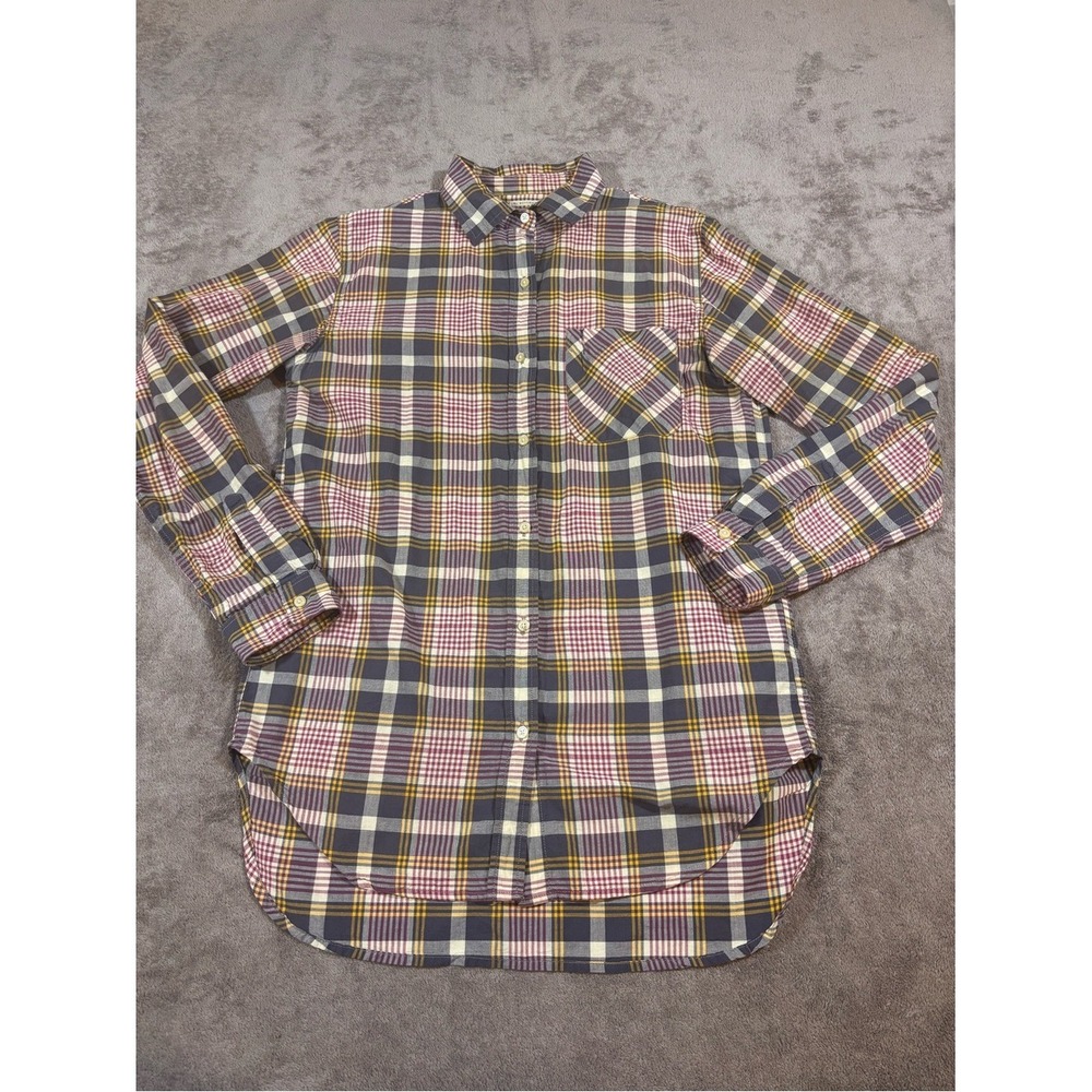 Denim & Supply Ralph Lauren Plaid RL Boyfriend Shirt Purple Yellow Cotton Small